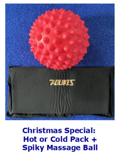 image of spiky ball and hot cold pack