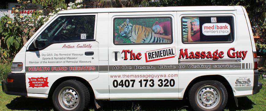 Arthur's van for mobile massage